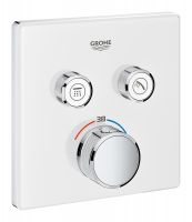 Vorschau: Grohe Grohtherm SmartControl Thermostat, 2 Absperrventile, eckig, wassersparend, chrom/moon white