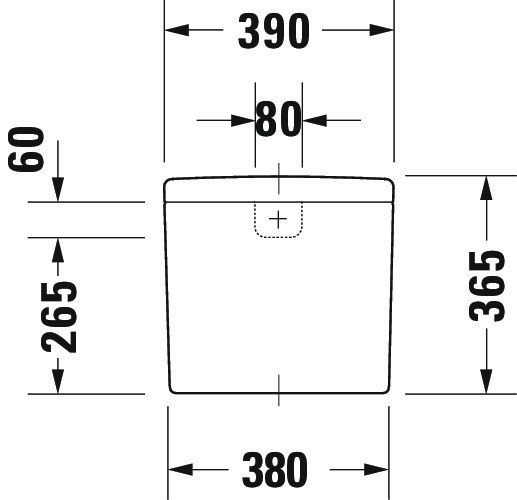 Duravit Starck 3 Spülkasten 3/6L mit Dual Flush, Anschluss unten links, WonderGliss, weiß