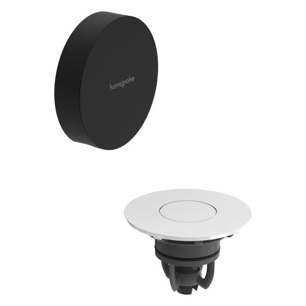 hansgrohe Flexaplus Fertigset Ablauf- und Überlaufgarnitur, schwarz matt/weiß hochglanz 58187670