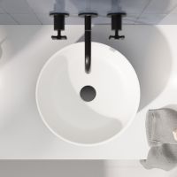 Vorschau: Steinberg Serie 440 Aufsatzschale rund aus Mineo Stone Ø 40cm, matt weiß 4406115W