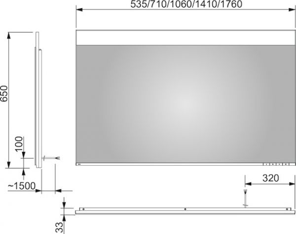 Keuco Edition 400 Lichtspiegel umlaufender Aluminium-Rahmen