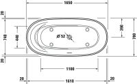 Vorschau: Duravit Cape Cod freistehende Badewanne oval 165x78cm, weiß