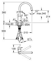 Vorschau: Grohe Feel Einhand-Spültischbatterie mit Spülbrause & QuickMount, chrom