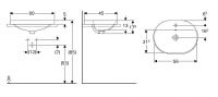 Vorschau: Geberit VariForm Einbauwaschtisch mit 1 Hahnloch, Unterseite glasiert, elliptisch, Breite 60cm, weiß