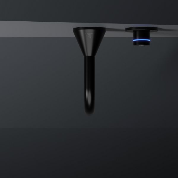 Steinberg Serie 310 iconic elektronische Wand-Waschtischarmatur schwarz matt 3101814S