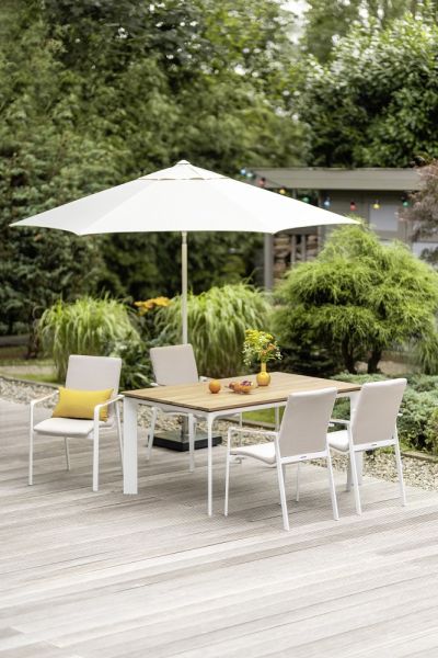 KETTLER DINING DIAMOND Stapelsessel Sunbrella®, weiß matt natte linen chalk 0103902-5820