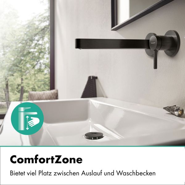 hansgrohe Finoris Waschtischarmatur 22,5cm, Wandmontage, brushed black chrome