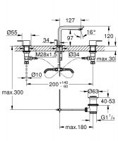 Vorschau: Grohe Lineare 3-Loch-Waschtischbatterie M-Size mit Ablaufgarnitur, chrom