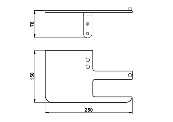 Giese WC-Papierhalter mit Ablagefläche links, holzoptik/schwarz matt