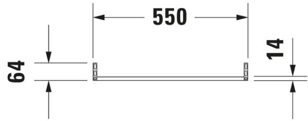 Duravit DuraSquare Handtuchalter 55cm passend zu Waschtisch 235360, schwarz matt, 60cm 0030374600