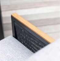 Vorschau: KETTLER OCEAN SKID Sessel, Armlehnen Teak und Rope, anthrazit/hellgrau meliert