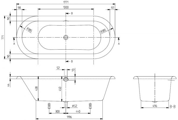 Villeroy&Boch Nexus Oval Badewanne 177,1x77,1cm