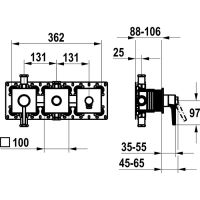 Vorschau: KWC MANA Einhebel-Wannenarmatur für 2 Verbraucher, Unterputz, chrom