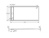Vorschau: Repabad Zermatt Duschwanne 170x90cm mit Edelstahl-Rinne, weiß 28593WE