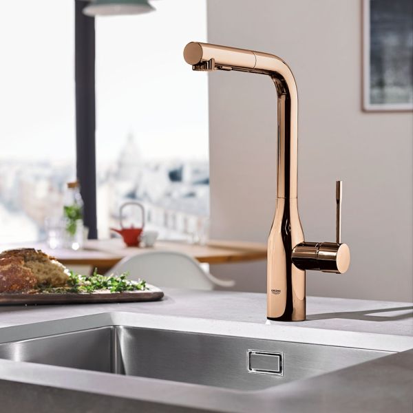 Grohe Essence Einhand-Spültischbatterie Küchenarmatur, herausziehbare Spülbrause, warm sunset 30270DA0