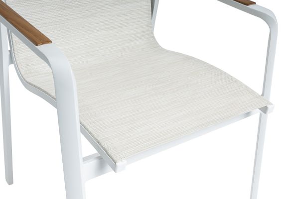 KETTLER DINING DIAMOND Stapelsessel, weiß matt/ beige (Art.-Nr. 0103902-5800)