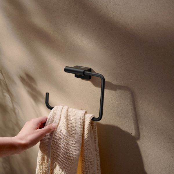 hansgrohe AddStoris S Handtuchring, schwarz matt 41784670