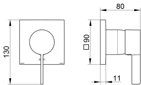 Keuco IXMO Pure Einhebelmischer UP DN 15 Rosette eckig