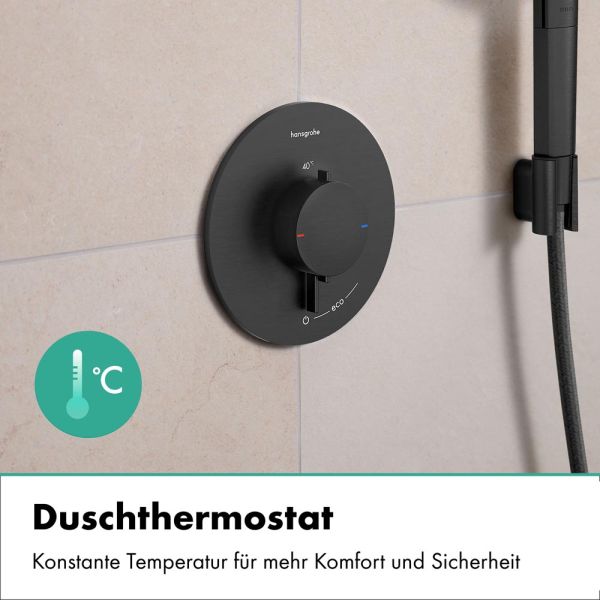 hansgrohe Ecostat Comfort S Thermostat Unterputz Funktion, brushed black chrome