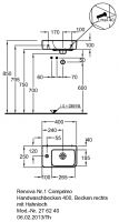 Vorschau: Geberit Renova Nr.1 Comprimo Handwaschbecken 40x25cm, Hahnloch links, mit Überlauf
