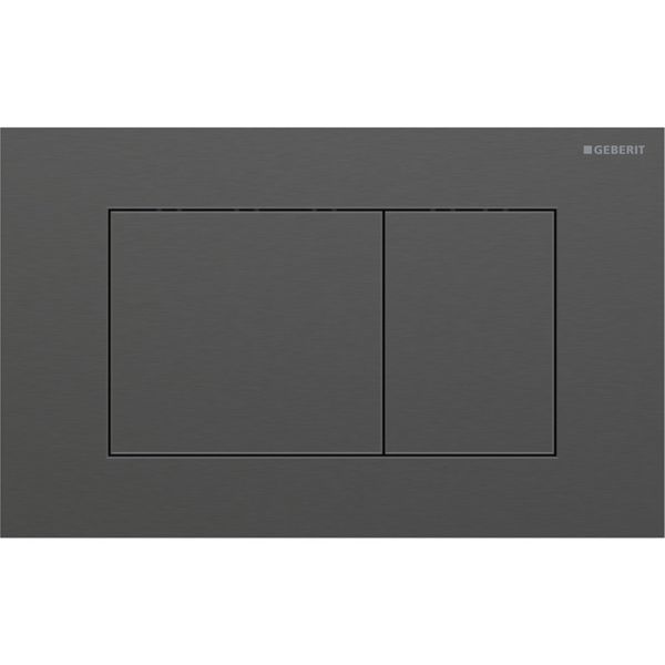 Geberit Sigma40 Betätigungsplatte für 2-Mengen-Spülung square Edelstahl, schwarzchrom gebürstet 115629QD1