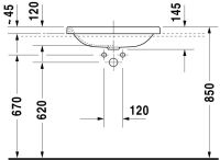 Vorschau: Duravit DuraStyle Einbauwaschtisch 60x43cm, ohne Überlauf, ohne Hahnloch, weiß 0372600000