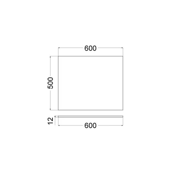 Kludi ICOS Deckplatte 60x50cm für Waschtischunterschrank, weiß matt