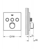 Vorschau: Grohe SmartControl Unterputzmischer mit 3 Absperrventilen, Fertigmontageset eckig, chrom