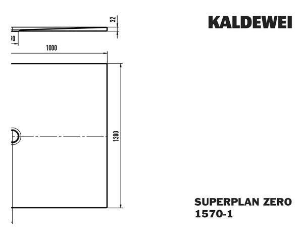 Kaldewei Superplan Zero bodenebene Rechteck-Duschwanne 100x130cm Mod.1570-1