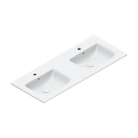Catalano Italy Doppelwaschtisch 125x46cm, weiß CataGlaze+ 2 Hahnlöcher 0721272001