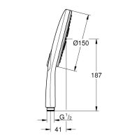 Vorschau: Grohe Vitalio SmartActive 150 Handbrause mit 3 Strahlarten, chrom/weiß