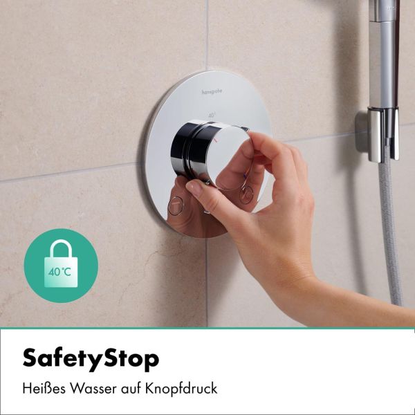 hansgrohe Ecostat Comfort S Thermostat, 2 Funktionen mit Sicherungskombination, chrom