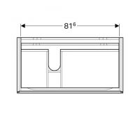 Vorschau: Geberit Xeno² Waschtischunterschrank 88x53cm mit 2 Schubladen, Siphonausschnitt links