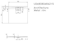 Vorschau: Villeroy&Boch Architectura MetalRim Duschwanne inkl. Antirutsch (VILBOGRIP),90x80cm, weiß UDA9080ARA215GV-01