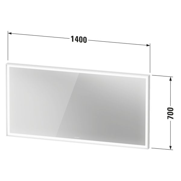 Duravit L-Cube LED-Spiegel 140x70cm mit Spiegelheizung, weiß matt