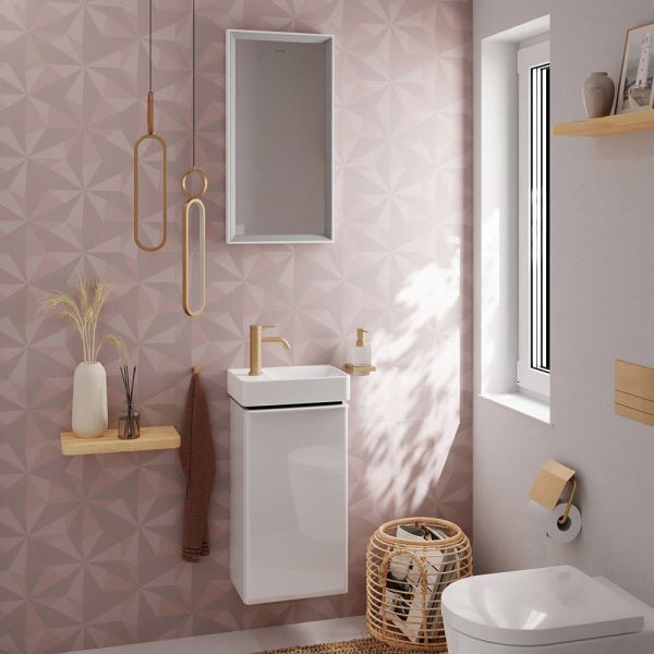 Hansgrohe Xelu Q Handwaschbecken 36x25cm, Hahnloch links, SmartClean, weiß