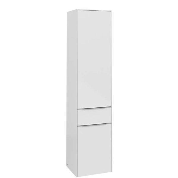 Villeroy&Boch Subway 3.0 Hochschrank mit 2 Türen und 1 Auszug brilliant white aluminium glänzend C59000VE