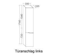 Burgbad Sinea 3.0 Hochschrank mit 2 Türen, Türanschlag links HSZW035L