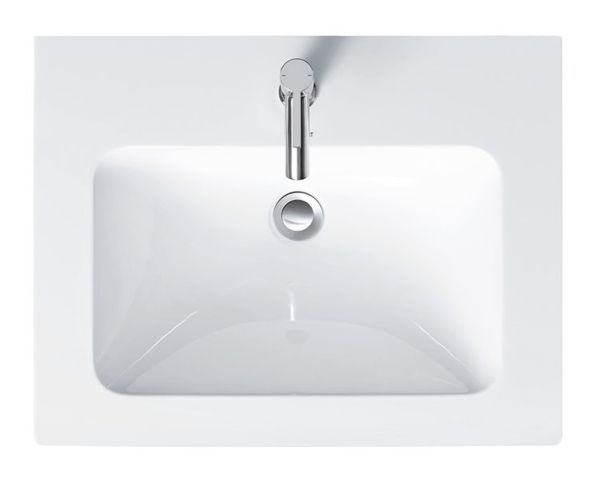 Duravit ME by Starck Waschtisch 63x49cm, mit Hahnloch, mit Überlauf, WonderGliss, weiß 23366300001