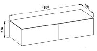 Vorschau: Laufen IL BAGNO ALESSI ONE Schubladenelement 1600, ohne Ausschnitt, Top Marrone Naturale, techn. Zeichnung