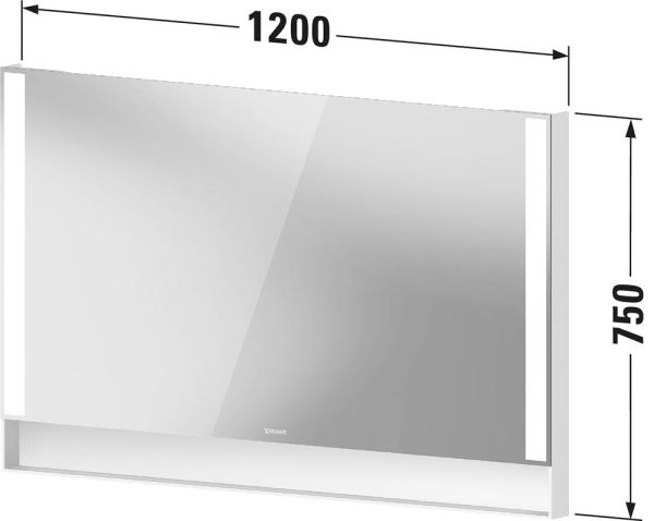 Duravit Qatego Spiegel 120x75cm mit Dimmfunktion und Nischenbeleuchtung