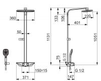 Vorschau: Hansa Hansaemotion Duschsystem Brause-Thermostat-Batterie, weiß/chrom