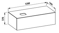 Vorschau: Laufen IL BAGNO ALESSI ONE Schubladenelement 1200, Ausschnitt links inkl. Hahnloch, zu WT H81897 7/8