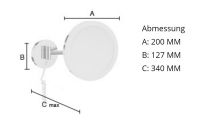 Vorschau: Smedbo Outline runder Kosmetikspiegel mit LED- Beleuchtung Dual Light, chrom