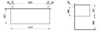 Vorschau: Laufen The New Classic Schubladenelement 118cm, 1 Schublade, ohne Ausschnitt, zu H81685 2, techn. Zeichnung