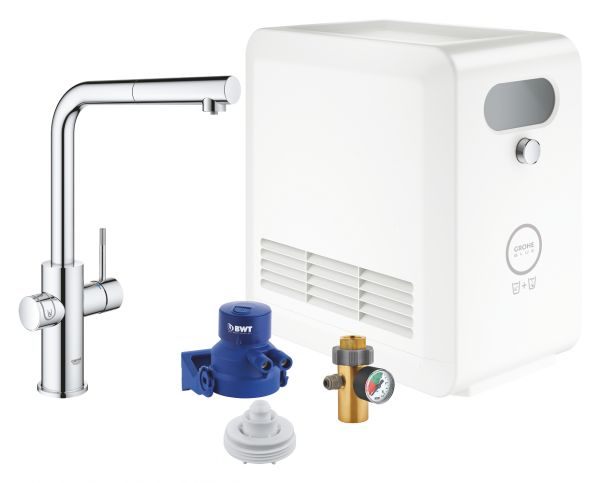 Grohe Blue Professional L-Auslauf Set, herausziehbar, Filterfunktion & Sprudelfunktion