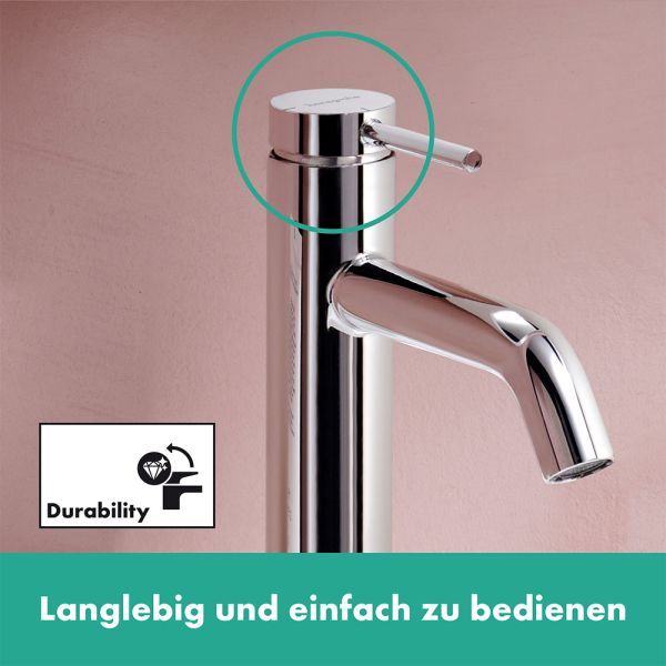 Hansgrohe Tecturis S Waschtischarmatur 80 CoolStart wassersparend+ ohne Ablaufgar., chrom