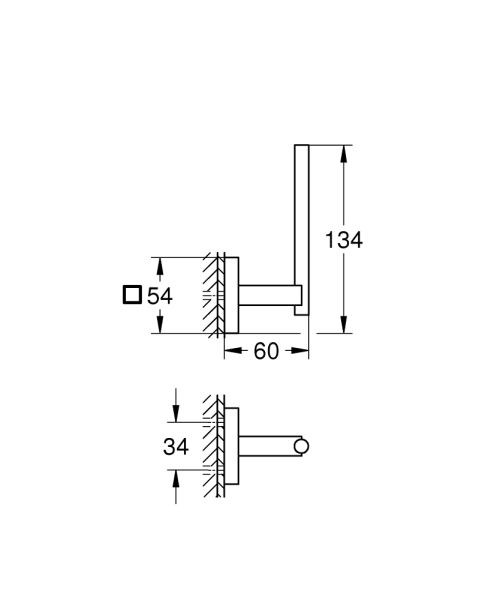 Grohe QuickFix Start Cube Reservepapierhalter, schwarz matt