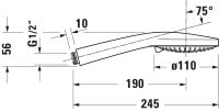 Vorschau: Duravit Handbrause MinusFlow 11cm, 3 Strahlarten, schwarz matt