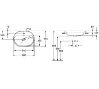 Vorschau: Villeroy&Boch Architectura Einbauwaschtisch, 60x45cm, weiß, 5A666001, technische Beschreibung